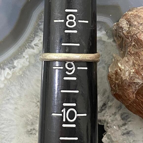 Vintage Native American Silver Turquoise Shadow Box Ring Size 8.75 For Women - Picture 10 of 10